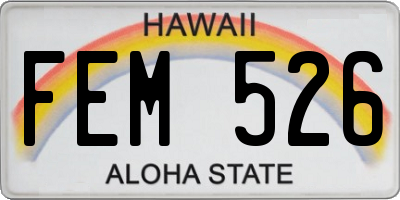 HI license plate FEM526
