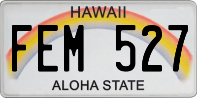 HI license plate FEM527