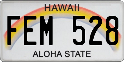 HI license plate FEM528