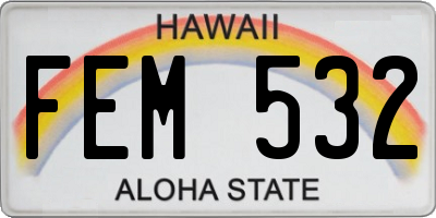 HI license plate FEM532