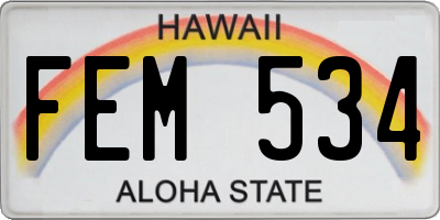 HI license plate FEM534