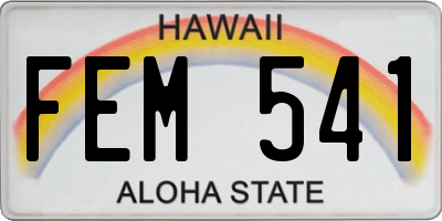 HI license plate FEM541