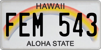 HI license plate FEM543