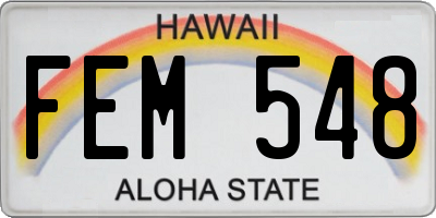 HI license plate FEM548