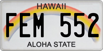 HI license plate FEM552