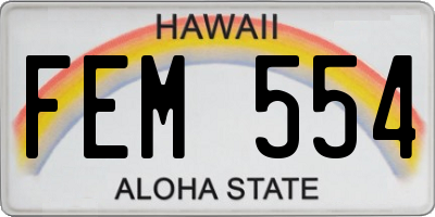 HI license plate FEM554