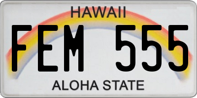 HI license plate FEM555