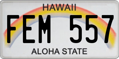 HI license plate FEM557
