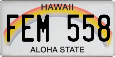 HI license plate FEM558