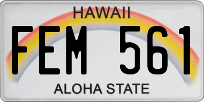 HI license plate FEM561