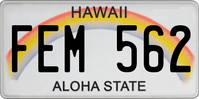 HI license plate FEM562