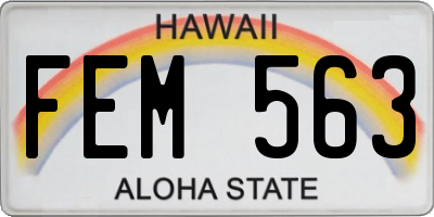 HI license plate FEM563