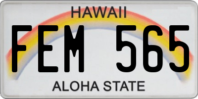 HI license plate FEM565