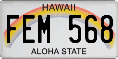 HI license plate FEM568