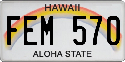 HI license plate FEM570