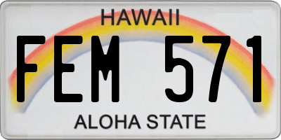 HI license plate FEM571