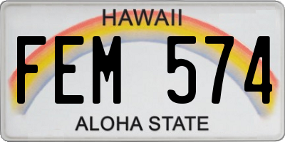 HI license plate FEM574