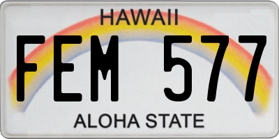 HI license plate FEM577