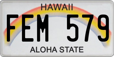 HI license plate FEM579