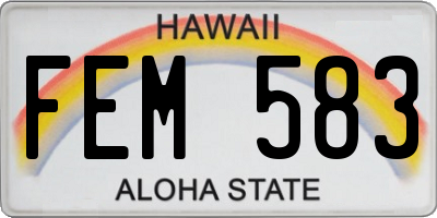 HI license plate FEM583