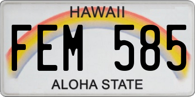 HI license plate FEM585