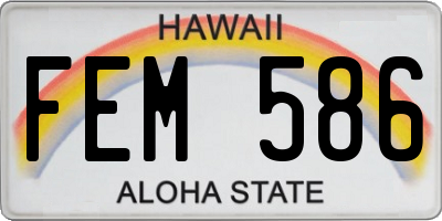 HI license plate FEM586