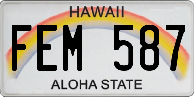 HI license plate FEM587