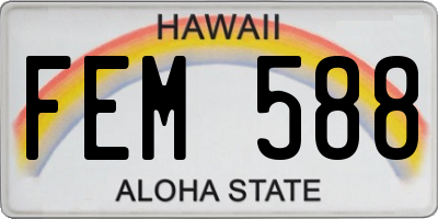 HI license plate FEM588