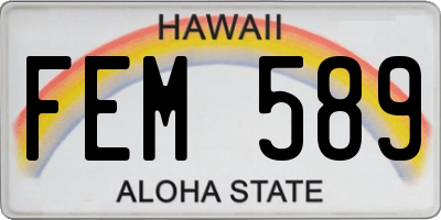 HI license plate FEM589