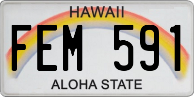 HI license plate FEM591