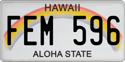 HI license plate FEM596