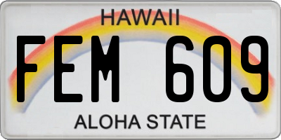 HI license plate FEM609