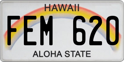 HI license plate FEM620