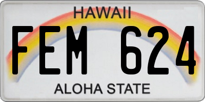 HI license plate FEM624