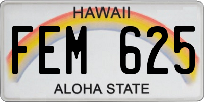 HI license plate FEM625