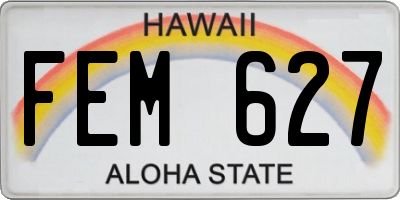 HI license plate FEM627