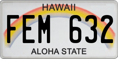 HI license plate FEM632
