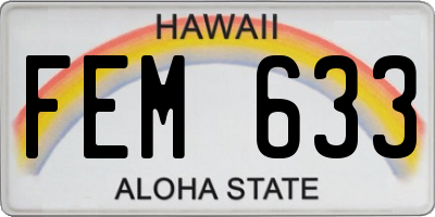 HI license plate FEM633