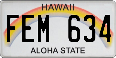 HI license plate FEM634