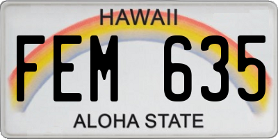 HI license plate FEM635