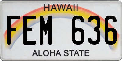 HI license plate FEM636