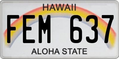 HI license plate FEM637