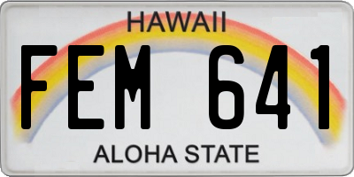 HI license plate FEM641