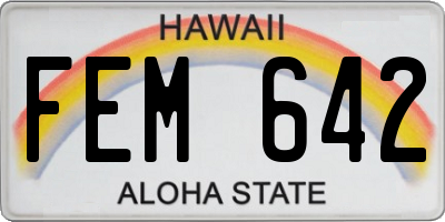 HI license plate FEM642