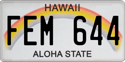HI license plate FEM644