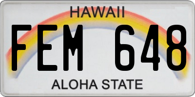 HI license plate FEM648