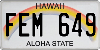 HI license plate FEM649