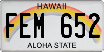 HI license plate FEM652