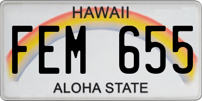 HI license plate FEM655