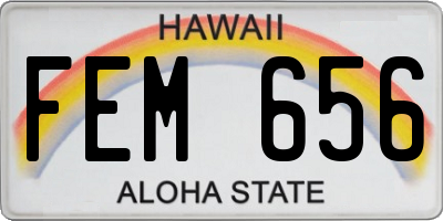 HI license plate FEM656